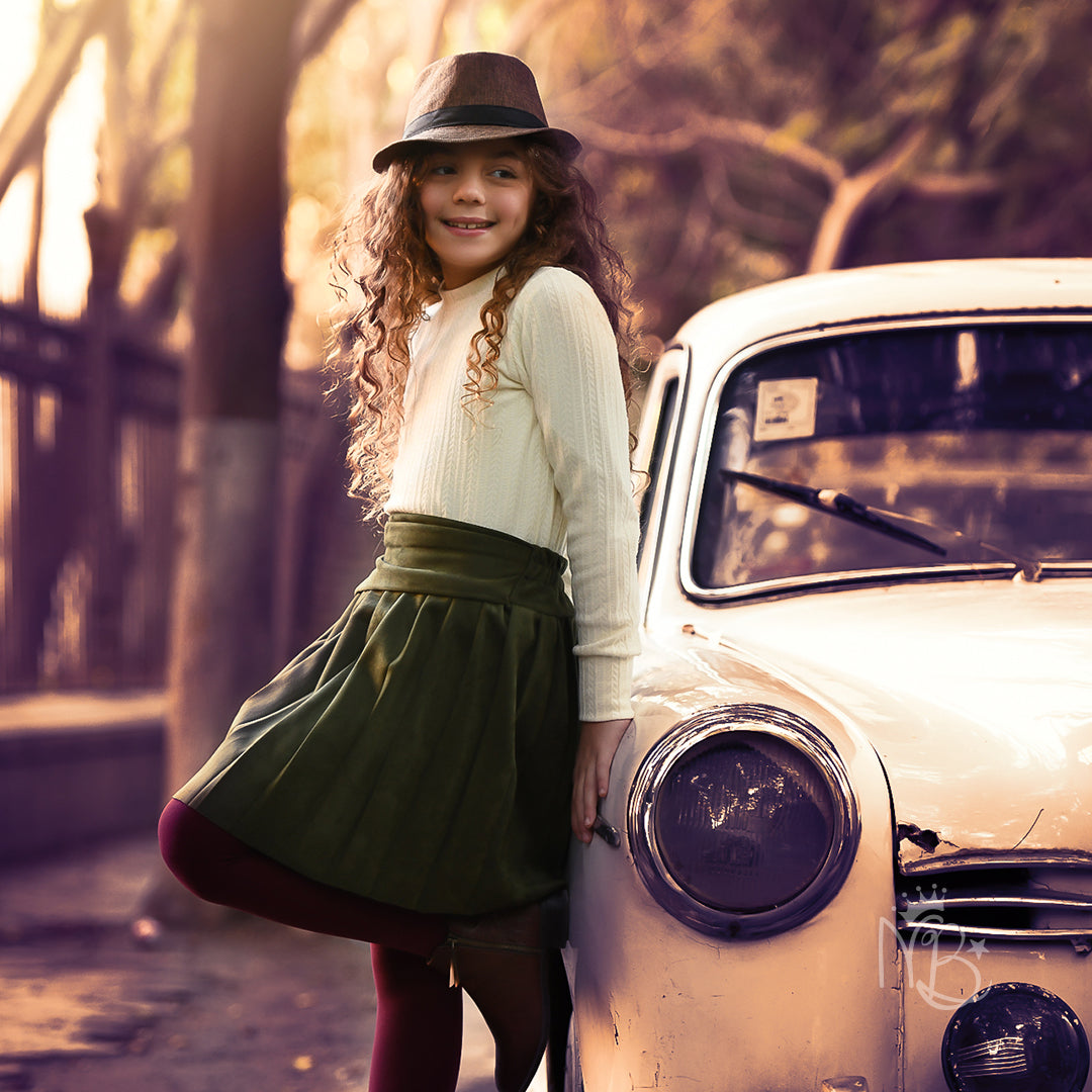 Plissée Green Skirt