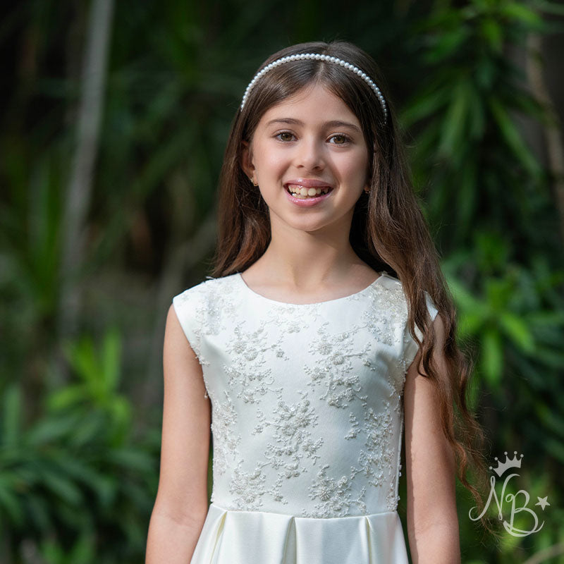 Ivory - Rosé Satin Gown