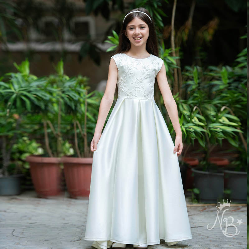 Ivory - Rosé Satin Gown