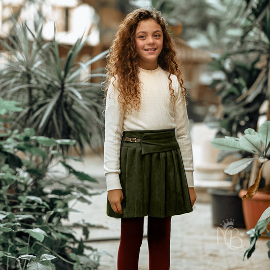 Plissée Green Skirt